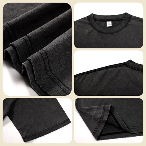 KEEPSHOWING Mens Oversized T Shirts Acid Wash Loose Fit Vintage Washed Tee Shirt Short Sleeve Streetwear Casual T-Shirts - Image 6