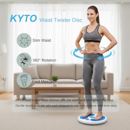 KYTO Waist Twister Disc – Core Trainer Board with Digital Counter, Ab Workout Equipment with 360° Rotation, Non-Slip Foot Massage Design for Home, Office Fitness - Image 3