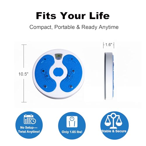 KYTO Waist Twister Disc – Core Trainer Board with Digital Counter, Ab Workout Equipment with 360° Rotation, Non-Slip Foot Massage Design for Home, Office Fitness - Image 6