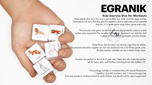 Kids Exercise Dice for Workouts, Fun and Fitness Exercise Equipment, Workout Game, Physical Education Activity Dice Gym Games, Outdoor Indoor Movement Toys for Kids Ages 3+ - Image 6