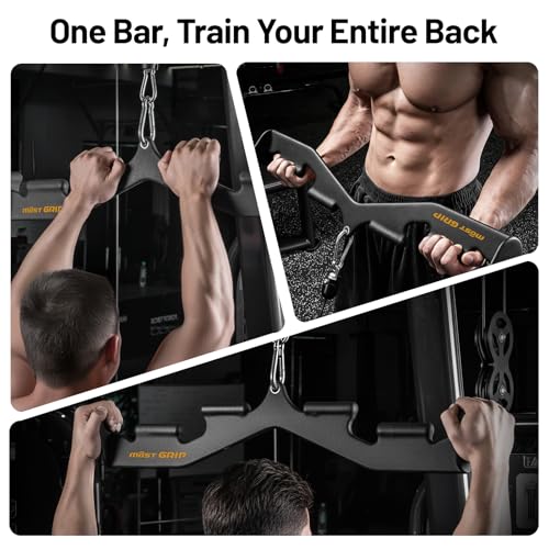 LAT Pull Down Bar with 6 Ergonomic Handles, Neutral Grip LAT Pulldown Attachments for Whole Back Training, Wide Grip LAT Pulldown Bars for Home Gym Cable - Image 4
