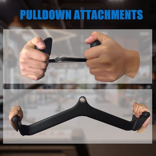 LAT Pulldown Attachments, LAT Bar Cable Machine Attachment,T-bar V-bar, LAT Pull Down Bars, Back Tricep Bar Strength Training Handle for Home Gym Fitness - Image 6