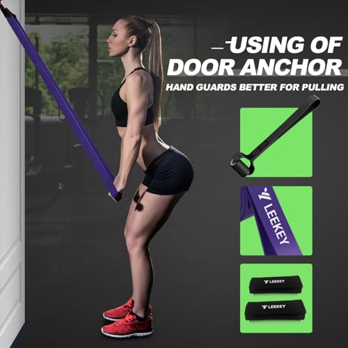 LEEKEY Resistance Bands, Exercise Bands with Handles,Pull Up Assist Bands - Band Set with Door Anchor - Bands for Working Out,Band for Men and Women Fitness Training,Home Workouts - Image 4