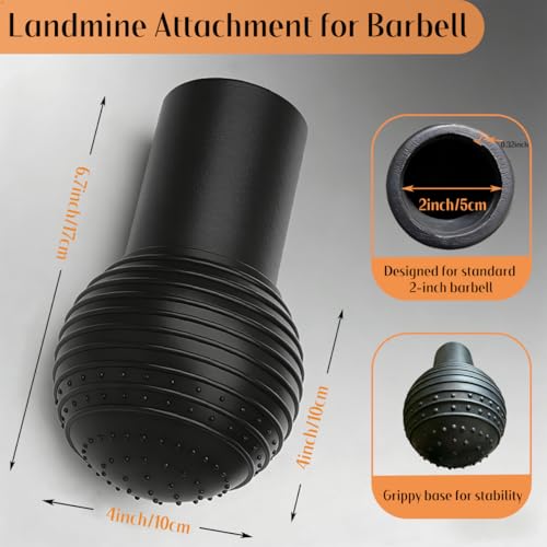 Landmine Attachment for Barbell, 360° Rotation for Row, Split Squat, Press in Home Gym, Natural Rubber 2" Olympic Bar Fit - Image 3