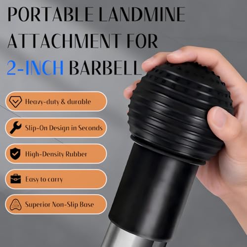 Landmine Attachment for Barbell, 360° Rotation for Row, Split Squat, Press in Home Gym, Natural Rubber 2" Olympic Bar Fit - Image 4