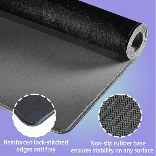 Large Gaming Mouse Pad (31.5" x 15.8") - Inspirational Fitness Quotes Workout Motivational Exercise Words Rustic Black Wood Grain, Extra XXL Office Decor, Premium Stitched Anti-Slip Desk Mat - Image 4