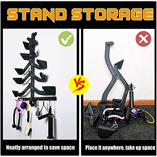 Lat Pull Down Bar Gym Accessory Rack, Lat Pulldown Attachments Cable Attachment Storage Rack for Mag Grip - Home Gym Fitness Heavy Duty A-Frame Stand - Image 7