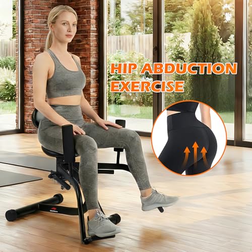 Leikefitness Hip Abductor and Thigh Exercise Machine, Compact Glute Trainer with Thickened Spring, Adjustable 360-Degree Leg Pads for Home Gym Workouts - Image 7