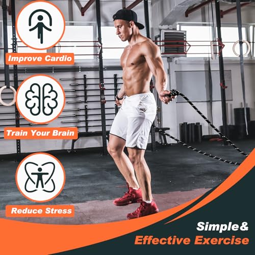 Lewtemi 2 Pcs Flow Rope for Fitness Double Woven Workout Rope Adjustable Length Flow Jump for Working out Men Women Training Exercise Gym Indoor Outdoor Beginner, 9 ft - Image 4
