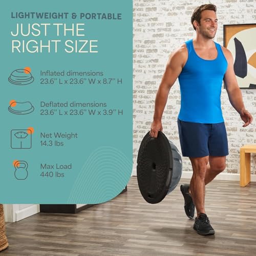 Lifepro Half Balance Ball Trainer - Stability Ball for Exercise, Full-Body Workouts, Home Gym, and Physical Therapy - Horizon Balance Ball Half Non-Slip Equipment for Balance Training - Image 6