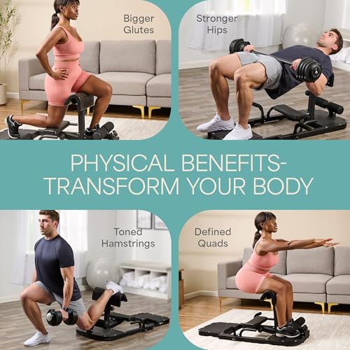 Lifepro Hip Thrust Machine – Adjustable Glutes Workout Equipment for Home – GluteBlast Foldable Booty Builder, Sissy Squat Machine, Thrust Glute Bench, Home Gym Glute Workout - Image 6