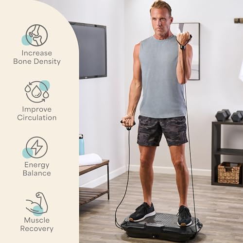 Lifepro Waver Vibration Plate Exercise Machine for Lymphatic Drainage, Muscle Activation, Full-Body Workout Vibrating Platform with Loop Bands, Fitness Equipment for Strength Toning & Fat Loss - Image 4