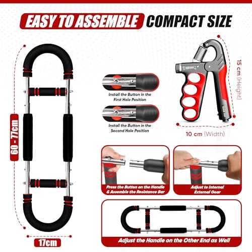 LuxUltra Twister Arm Trainer Chest Workout Equipment for Men & Women, Adjustable 40-130 lbs Chest and Arm Trainer, Home Gym Strength Trainer with Hand Grip Strengthener - Image 5