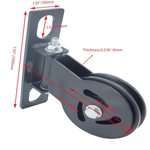 MARLANG Cable Pulley System for Squat Rack 180° Rotating Pulley Attachment M14 Bolts Fits Φ16-26mm Racks Smith Machine,LAT Pulldown & Row Workouts Home Gym Strength Training - Image 3