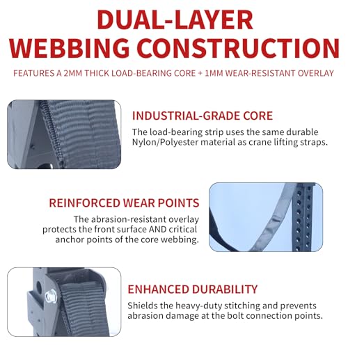 MARLANG Power Rack Attachments Safety Straps Squat Rack Attachments Fit 3x3 Power Rack for Row Deadlift Bench Press Hip Thrust Chest Press and More - Image 6