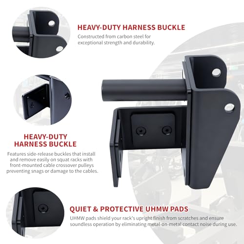 MARLANG Power Rack Attachments Safety Straps Squat Rack Attachments Fit 3x3 Power Rack for Row Deadlift Bench Press Hip Thrust Chest Press and More - Image 7