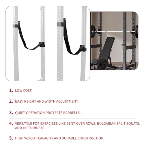 MARLANG Power Rack Attachments Safety Straps Squat Rack Attachments Fit 3x3 Power Rack for Row Deadlift Bench Press Hip Thrust Chest Press and More - Image 8