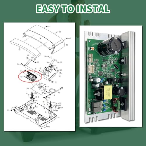 MC1648DLS 406077 Treadmill Control Board Motor Controller Board Motherboard 110V Compatible with NordicTrack/FreeMotion/Proform Treadmill Replace MC1648DLS-JST ZE0824,White Sockets 10 Pins 50W - Image 6