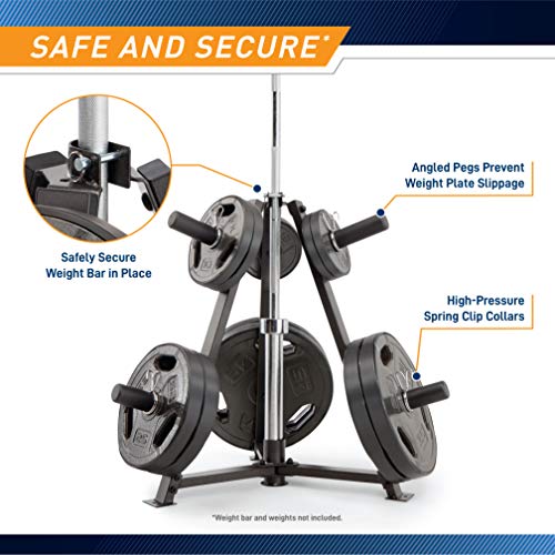 Marcy Olympic Weight Plate Tree for 2-Inch Plates Weight Storage Rack - Image 5
