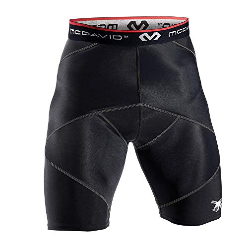 McDavid Compression Shorts, Thick Supportive Gym Shorts for Muscle Recovery. Cross Compression Short for Fitness. Black Short - Image 3
