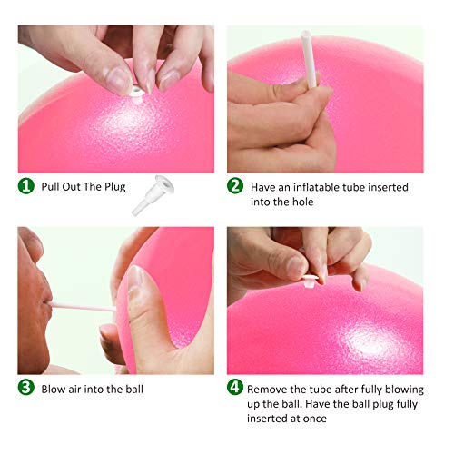 Mini Exercise Ball, 9 Inch Small Gym Ball with Inflatable Straw for Yoga, Pilates, Stability, Barre, Physical Therapy, Stretching and Core Training, Improves Balance, Strength - Image 5