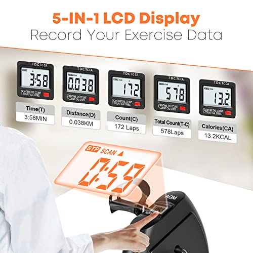 Mini Exercise Bike, AGM Under Desk Bike Pedal Exerciser Foot Cycle Arm & Leg Pedal Exerciser with LCD Screen Displays - Image 4