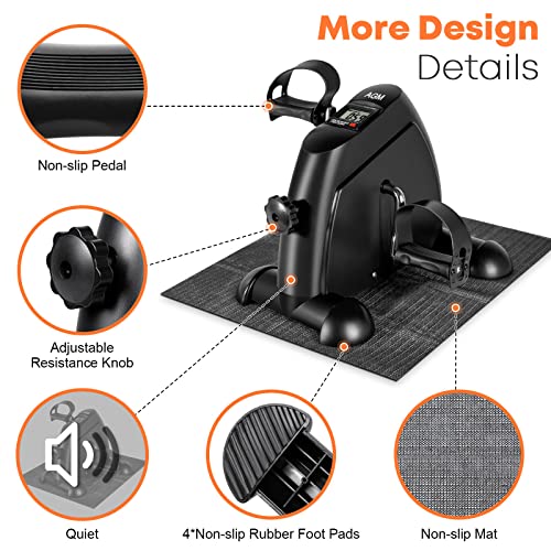 Mini Exercise Bike, AGM Under Desk Bike Pedal Exerciser Foot Cycle Arm & Leg Pedal Exerciser with LCD Screen Displays - Image 7