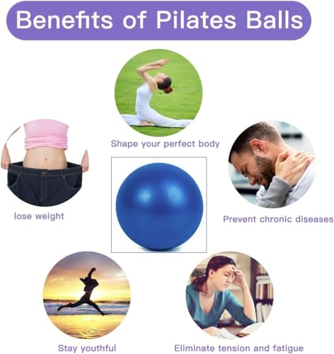 Mini Pilates 6 inch Exercise Ball for Yoga,Small Pilates Core Training and Physical Therapy, Improves Balance Home & Gym & Office with Pump(Pink) - Image 4