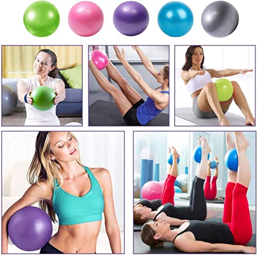 Mini Pilates 6 inch Exercise Ball for Yoga,Small Pilates Core Training and Physical Therapy, Improves Balance Home & Gym & Office with Pump(Pink) - Image 5