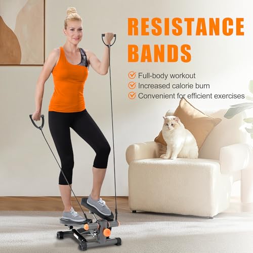 Mini Stair Stepper for Exercise at Home Stair Stepper with Resistance Bands Exercise Equipment for Home Stair Climber Stepper Machine for Home Gym Cardio Equipment for Full Body Workout - Image 5