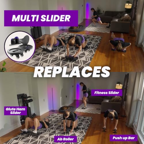 Multi Slider Home Gym Workout Device – All-in-One Core Training System with Push-Up Handles, Multifunctional Ab Roller & Core Sliders for Abs, Full-Body Workout Versatility - Image 3