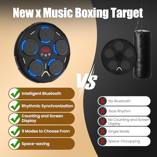 Music Boxing Machine with Gloves, Smart Bluetooth Wall Mounted Boxing Equipment for Family Workout, Home Gym, Office & Kids Exercise, Gifts for Smart Kids - Image 7