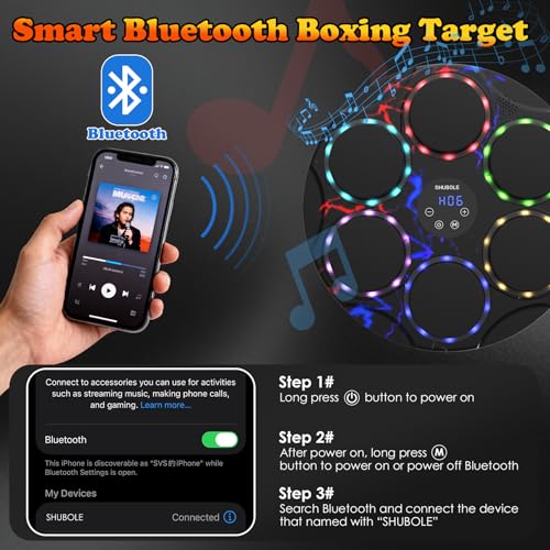 Music Boxing Machine with Gloves - Wall Mounted Punching Trainer for Adults & Kids, 9-Speed Punch Game, Wall Boxing Punching pad, 2025 Upgrade Gifts for Boys Age 6+ - Image 5