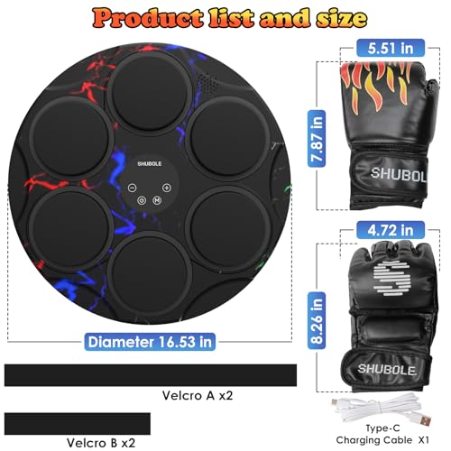 Music Boxing Machine with Gloves - Wall Mounted Punching Trainer for Adults & Kids, 9-Speed Punch Game, Wall Boxing Punching pad, 2025 Upgrade Gifts for Boys Age 6+ - Image 7