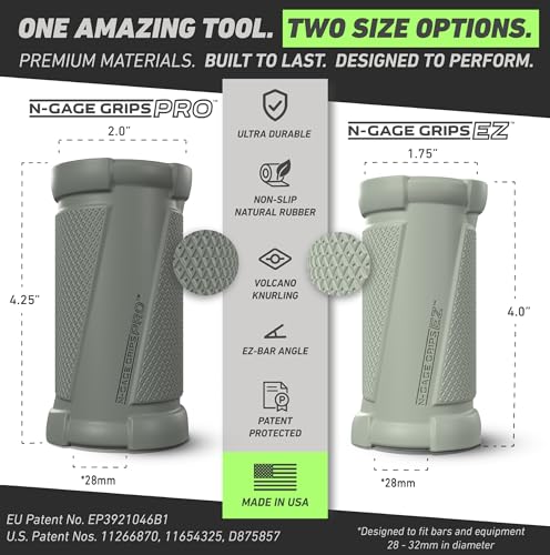 N-Gage Grips – Patented Angled Barbell Thick Grips for Joint Support & Muscle Activation – Ergonomic Bar Attachments for Strength Training - Gym Accessories Manufactured in the USA (1 Pair) - Image 7