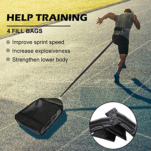 NAIZEA Adjustable Weight Sled Trainer with 4 Weight Sandbags - Upgrade Sandbag Sled Trainer Resistance Sleds Trainers for Sprinter Speed Training Outdoor Indoor - Image 3