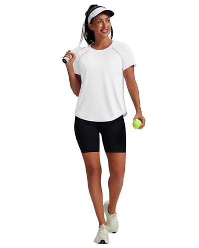 NIASHOT Womens Workout Tops Short Sleeve Yoga Pilates Outfits Athletic Gym Running UV Protection Shirts with Mesh - Image 5