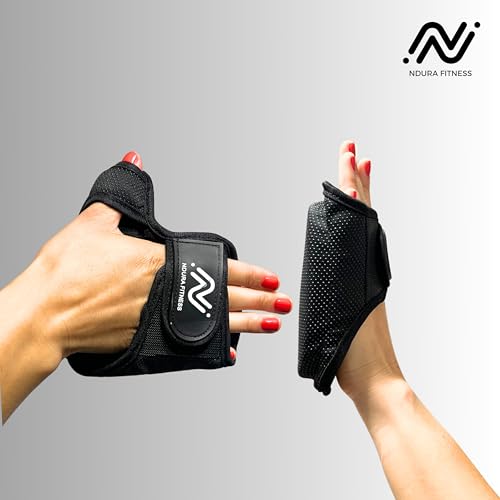 Ndura Fingerless Workout Gloves for Women Gym, Spinning, Yoga, Pilates, Indoor Cycling - Full Palm Protection, Watch Friendly, Washable Thick Padded Weight Lifting Gloves for Women - Image 3