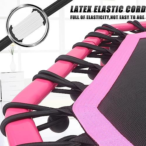 Newan 48" Fitness Trampoline with Adjustable Handle Bar, Silent Trampoline Bungee Rebounder Jumping Cardio Trainer Workout for Adults - Max Limit 330 lbs - Image 3