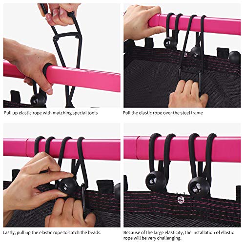 Newan 48" Fitness Trampoline with Adjustable Handle Bar, Silent Trampoline Bungee Rebounder Jumping Cardio Trainer Workout for Adults - Max Limit 330 lbs - Image 7