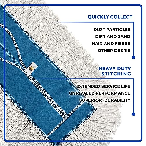 Nine Forty Industrial-Grade 24x5 Cotton Dust Mop Head Refills, Perfect Replacement for Busy Home, Gym, Industrial and Commercial Spaces, Heavy-Duty Mop for Janitorial & Housekeeping Needs - 2 Pack - Image 5