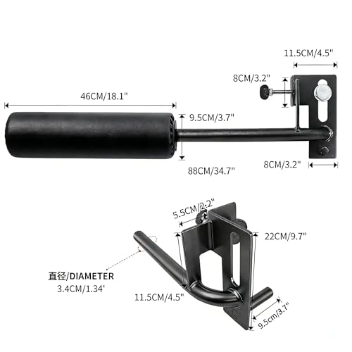 Nordic Leg Roller Attachment for Power Rack, Bulgarian Split Squat Roller, Hamstring Curl ,Core Workout Equipment Home Gym Workout Accessories for Squat Rack Accessories - Image 3