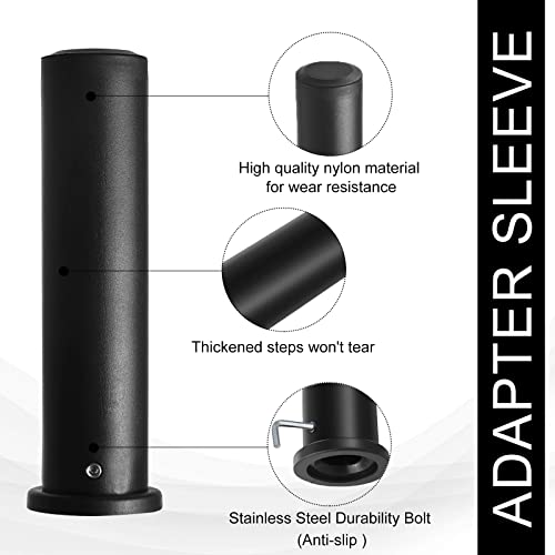 Olympic Adapter Sleeve (2 PCS), Converts 1" Standard Weight Plate Posts to 2" Olympic Weight Plate Posts, Suitable for 1" Standard Barbell Bars, Heavy Duty Nylon and Removable end Cap - Image 3