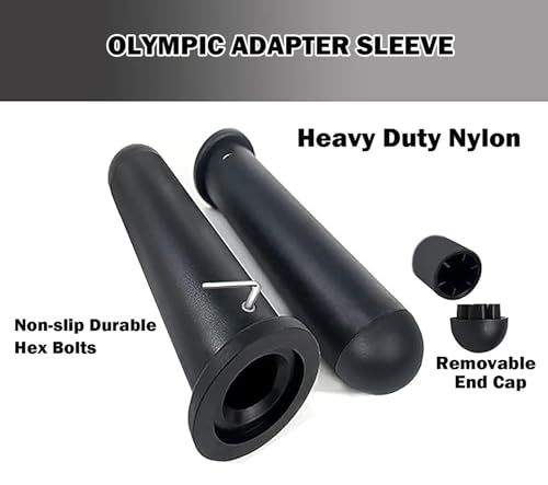 Olympic Adapter Sleeve (2Pack) – 1" to 2" Weight Plate Converter for Standard Barbell to Olympic Plates 8 Inch,Barbell Adapter with Barbell Clamps,Fits Plate Loaded Machines, Curl Bars, Home Gym - Image 4