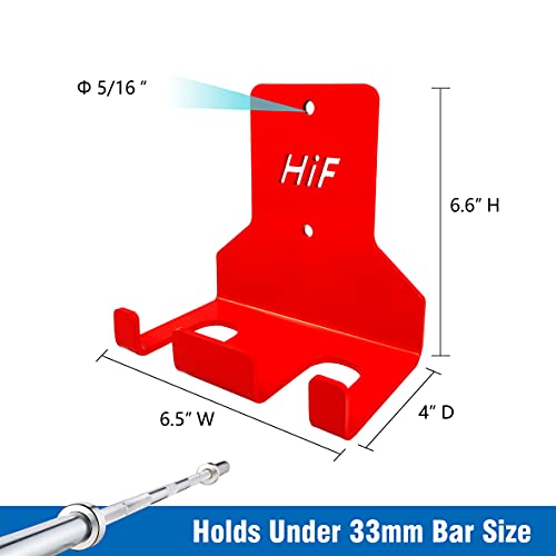 Olympic Barbell Hanger,Garage Gym Bar Wall Rack,Vertical Barbell Mount Rack,Space Saving Commercial or Home Gym Accessory,Holds Under 33mm Bar Size - Image 4