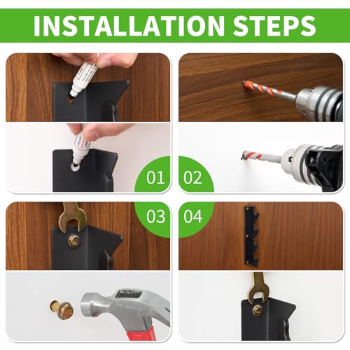 Olympic Wall Mounted Barbell Storage Rack Holder Stand Hanger for Olympic Barbell, Curl bar,Home, Commercial, Garage Gym (4 bars) - Image 6