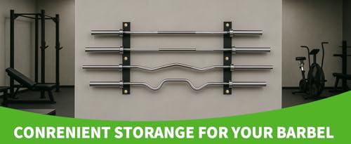 Olympic Wall Mounted Barbell Storage Rack Holder Stand Hanger for Olympic Barbell, Curl bar,Home, Commercial, Garage Gym (4 bars) - Image 8