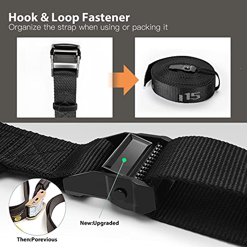 PACEARTH Gymnastics Rings Wooden Olympic Rings 1500/1000lbs with Adjustable Cam Buckle 14.76ft/9ft Long Straps with Scale Non-Slip Gym Rings for Home Gym Full Body Workout - Image 5