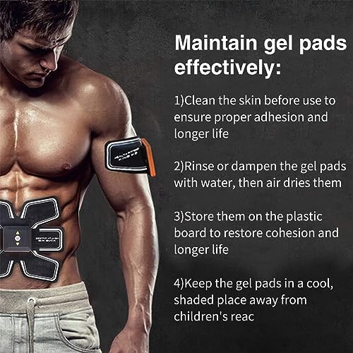 PAMASE 50/80 Pcs Gel Pads for Abs Stimulator - Replacement Pads for Abdominal Muscle Trainer, Reusable Ab Workout Toner Belt Accessory - Image 5