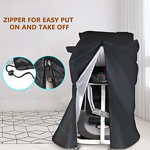 POMER Treadmill Covers, Dustproof Waterproof Non-Folding Running Machine Protective Cover with Zipper - Ideal for Indoor Outdoor Home Treadmill Use - Image 5